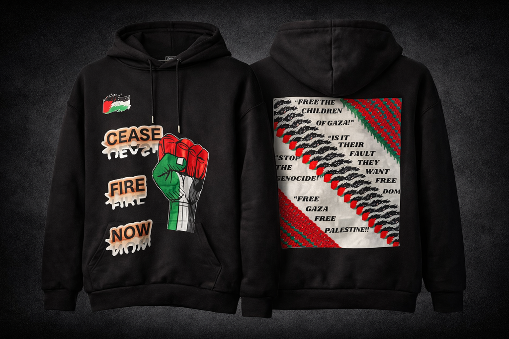 Cease Fire Now Hoodie (Front + Back Print)