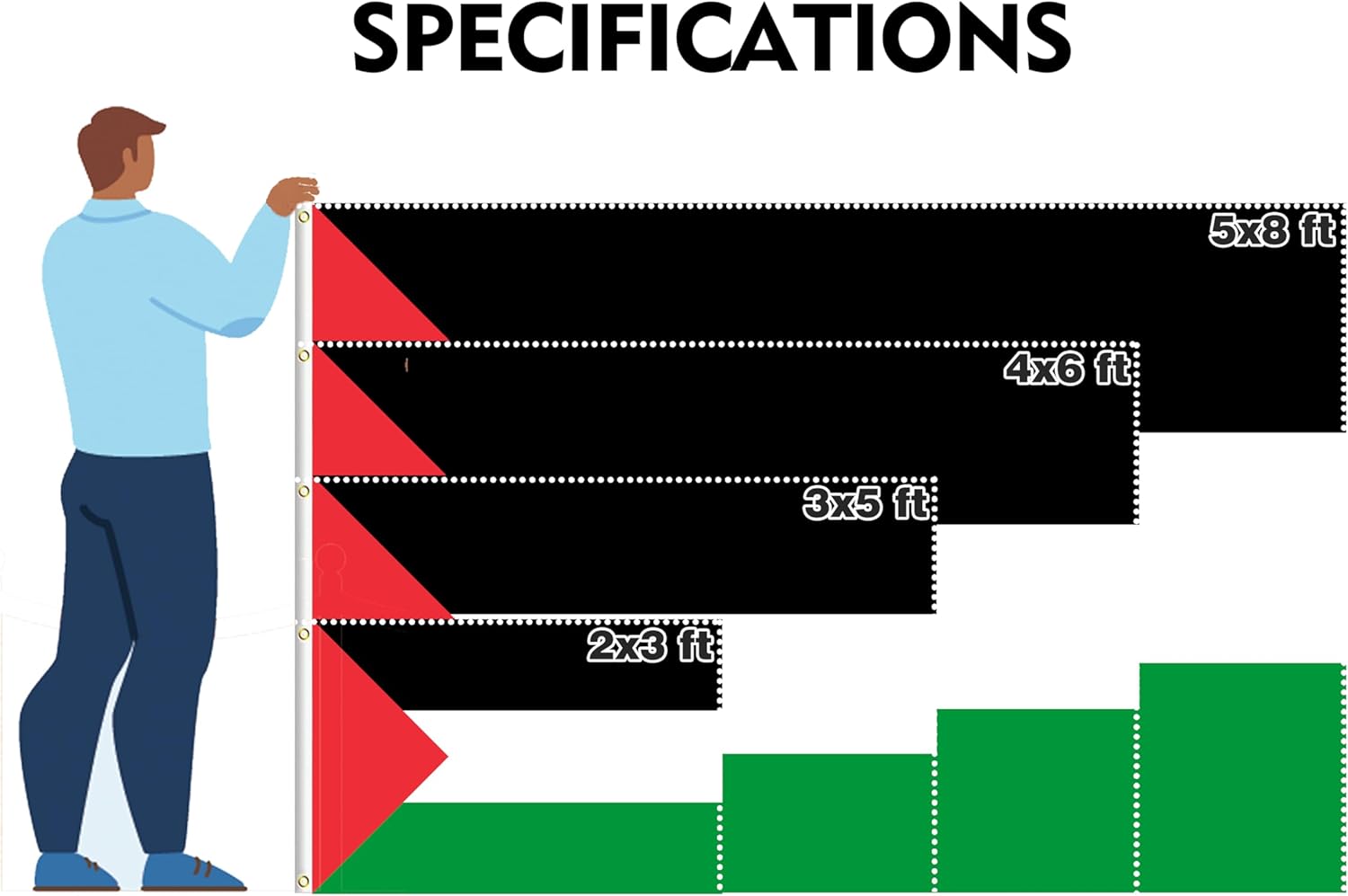 Palestine Flags (3x5 ft  -  5x8 ft)